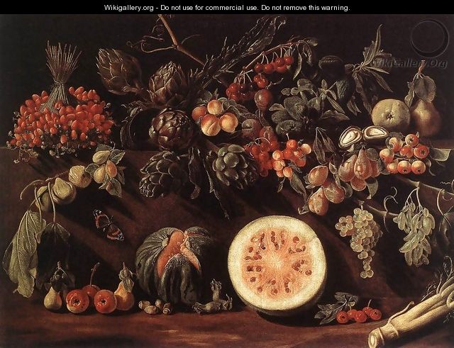 Fruit, Vegetables and a Butterfly c. 1620 - Pietro Paolo Bonzi