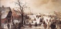 Winter Scene On A Canal - Hendrick Avercamp