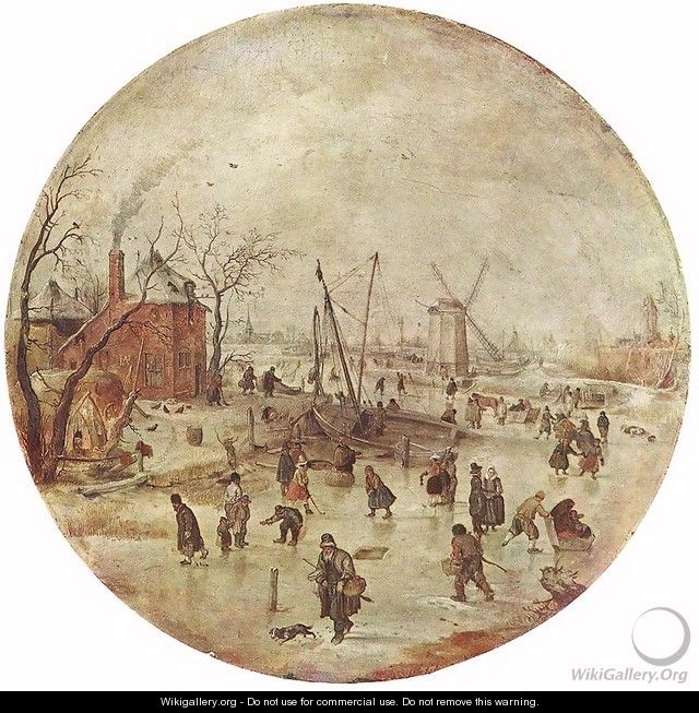 Winter Landscape With Skaters - Hendrick Avercamp