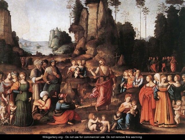The Preaching Of Saint John The Baptist 1520 - Francesco Ubertini Bacchiacca II