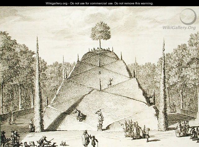 Artificial Mount Parnassus, engraved by Johannes Van den Aveele d.1727 - Nicolaes the Elder Visscher