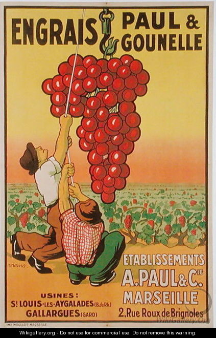 Poster advertising Paul and Gounelle fertiliser - Raoul Vion