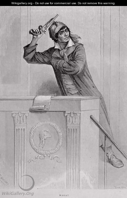 Jean Paul Marat 1743-93 Inciting Revolution, engraved by Stephane Pannemaker 1847-1930 - (after) Viollat, Eugene Joseph