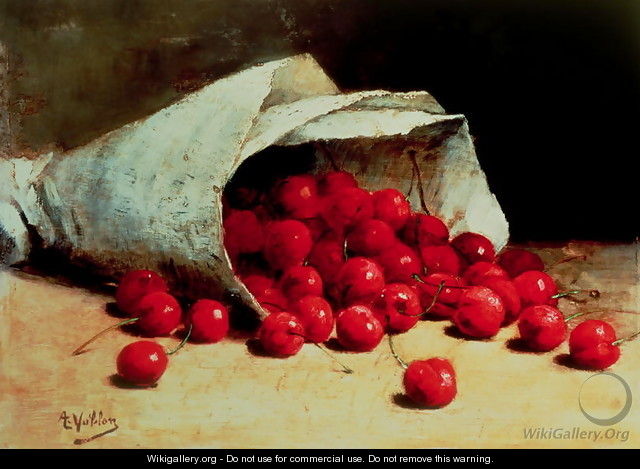 A spilled bag of cherries - Antoine Vollon