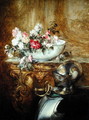 Still Life of a Bowl of Flowers - Antoine Vollon