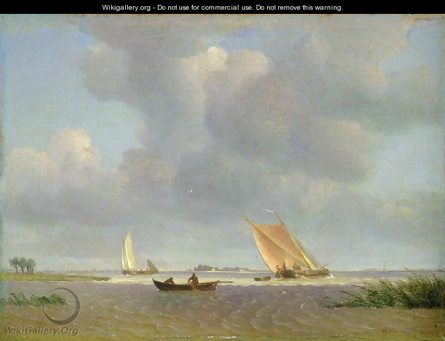 A fresh breeze on the Elbe, c.1830 - Adolf Vollmer