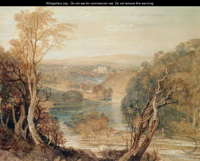 The River Wharfe with a distant view of Barden Tower - Joseph Mallord William Turner