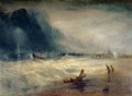 Lifeboat and Manby Apparatus going off to a stranded vessel making signal blue lights of distress , c.1831 - Joseph Mallord William Turner