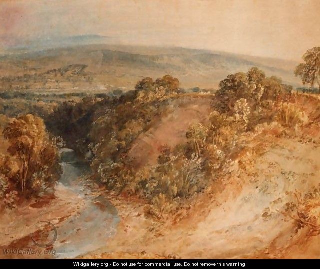 The Valley of the Washburn, Ottley Chevin in the distance - Joseph Mallord William Turner