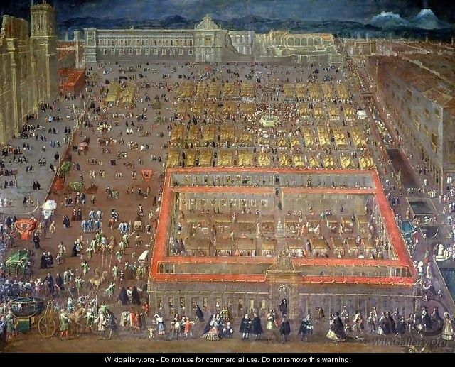 Central Square of Mexico City, 1695 - Cristobal de Villalpando