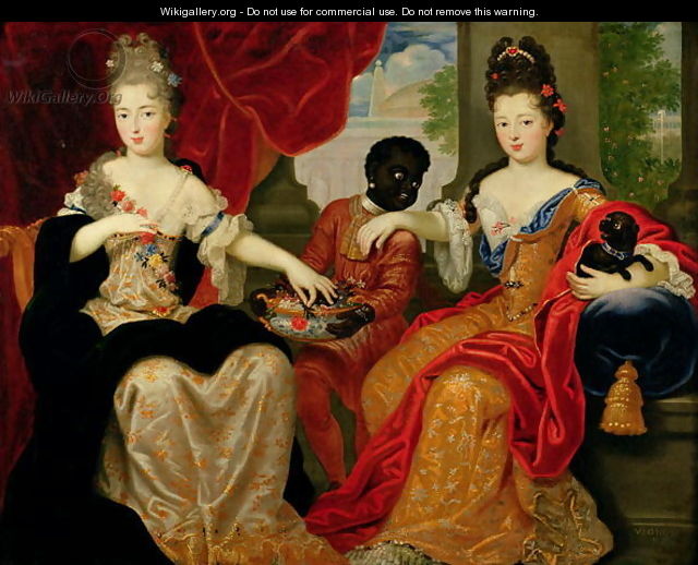 Portrait of Francoise-Marie de Bourbon 1677-1749 and Louise-Francoise de Bourbon 1673-1743 - Philippe Vignon