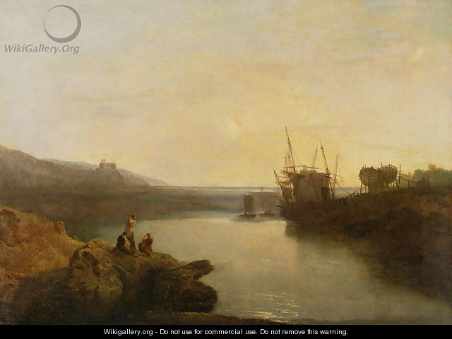 Harlech Castle, from Twgwyn Ferry, Summers Evening Twilight - Joseph Mallord William Turner