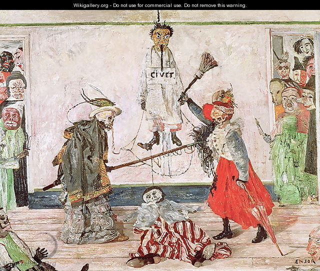 Two Skeletons fighting over a Dead Man, 1891 - James Ensor