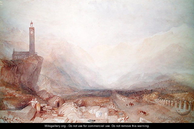 Mountain landscape with church - Joseph Mallord William Turner