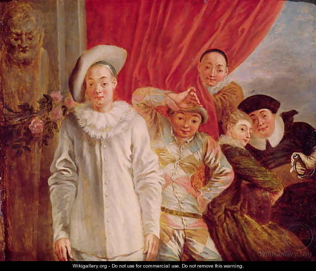 Actors of the Comedie Italienne - (after) Watteau, Jean Antoine
