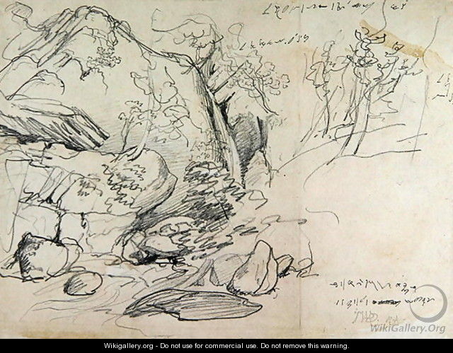Study of a Mountain with Trees - James Ward