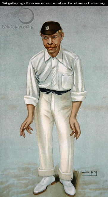 Bobby, caricature of the cricketer Robert Abel, published 5th June 1902 in Vanity Fair - Leslie Mathew Ward