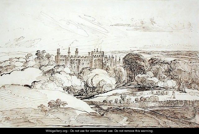 Lea Castle from above the Woods, 1814 - James Ward