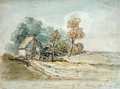 A Thatched Cottage and Trees at the Turn of a Country Road - James Ward