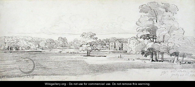 The Old Hall, Tabley, Surrounded by Parkland, 20th July 1814 - James Ward