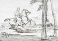A Horseman in a Landscape, probably a study for Theophilus Levett Fox Hunting in Wychnor Park, 1814 - James Ward
