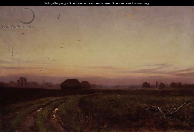 Sunset or The Resting Plough, Woolhampton, Berkshire, 1911 - Edward Wilkins Waite