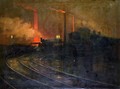 The Steelworks, Cardiff at Night, 1893-97 - Lionel Walden