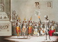 Three Baltok celebrate the Hindu Festival of Giolen-Giatrah, plate 52 from Le Costume Ancien et Moderne by Jules Ferrario, published c.1820s-30s - Gaetano Zancon
