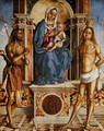 The Virgin and Child Enthroned with St. John the Baptist and St. Sebastian - Francesco Da Cotignola (see Zaganelli, Francesco di Bosio)