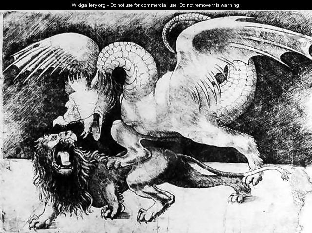 Dragon Fighting a Lion - Andrea Zoan