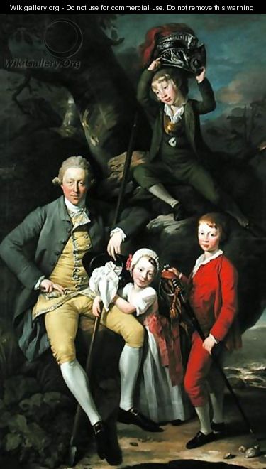 Henry Knight of Tythegston with his Three Children, c.1770 - Johann Zoffany