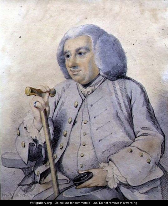 Sketch of the Portrait of Andrew Drummond (1688-1769) founder of the bank, killed at Culloden - Johann Zoffany