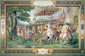 Francis I (1494-1547) and Alessandro Farnese (1546-92) Entering Paris in 1540, from the Sala dei Fasti Farnese (Hall of the Splendors of the Farnese) 1557-66 - Taddeo Zuccaro