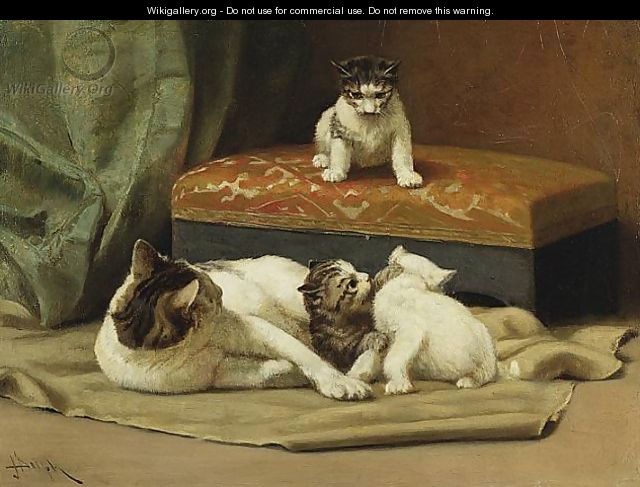 A Cat with her Kittens - John Henry Dolph