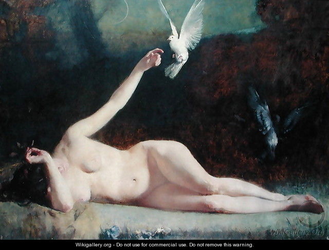 Woman with Pigeons, c.1883 - Ernst Philippe Zacharie