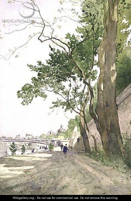 Bords de Seine au Pont du Carrousel, 1888 - Henri Joseph Harpignies