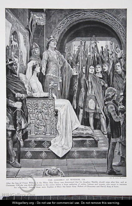 The Assembly at Windsor, 1126, illustration from The History of the Nation - Richard Caton Woodville