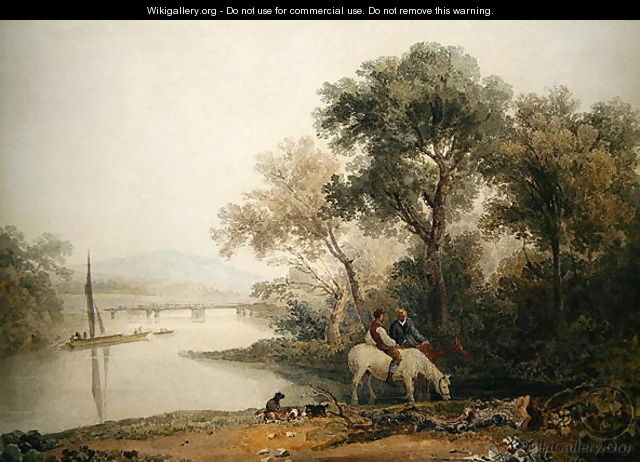 Rustics watering their Horses at a River