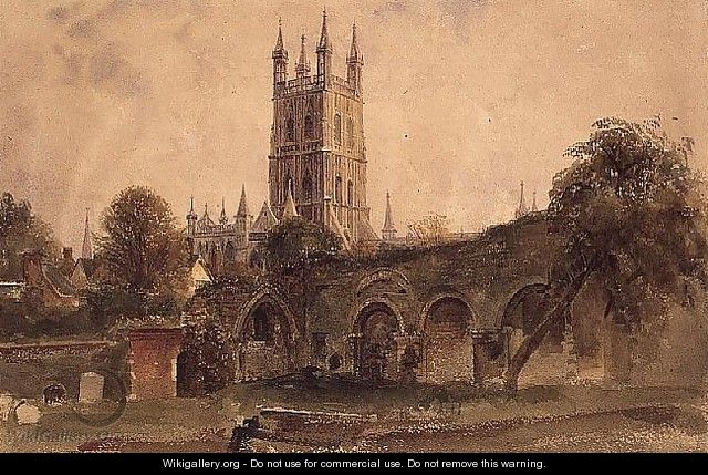 Gloucester Cathedral with the Ruins of St. Catherines Church - Peter de Wint
