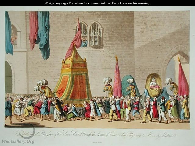A View of the Grand Procession of the Sacred Camel through the Streets of Cairo on their Pilgrimage to Mecca and Medina, pub. 1822 - (after) Willyams, Cooper