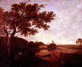 Italian River Scene with Figures - Richard Wilson