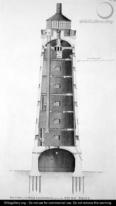 Edystone Lighthouse engraved by John Record (fl.1768-80), 1781 - (after) Winstanley, Henry