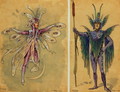 Two costume designs for fairies from 'A Midsummer Night's Dream', produced by R. Courtneidge at the Princes Theatre, Manchester - C. Wilhelm