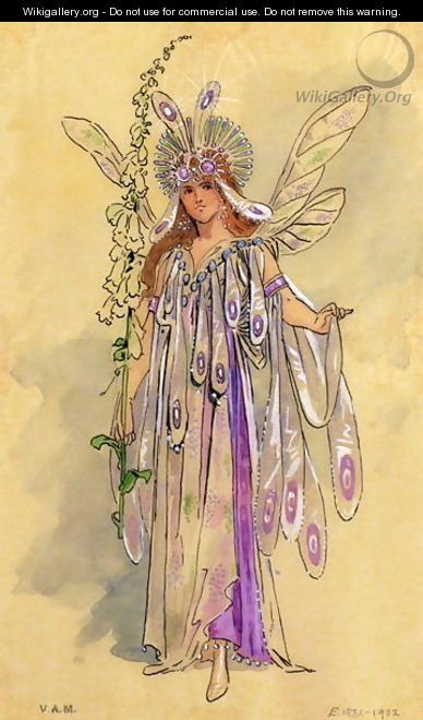 Titania, Queen of the Fairies. Costume design for "A Midsummer Night