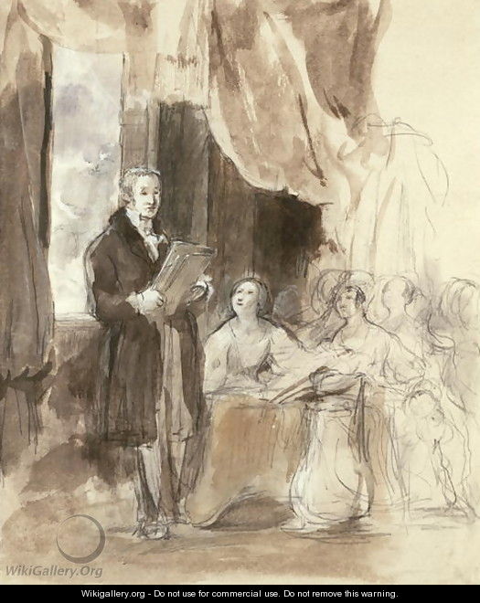 Sir Robert Peel Reading to Queen Victoria - Sir David Wilkie
