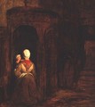 Woman with a Baby Kneeling at a Confessional - Sir David Wilkie