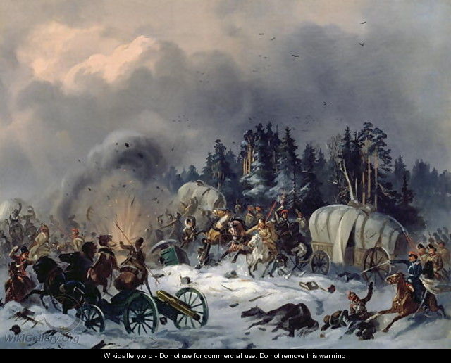 Scene from the Russian-French War in 1812 - Bogdan Willewalde