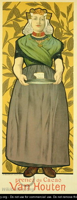 Reproduction of a poster advertising Van Houten Cocoa, 1893 - Adolphe Willette