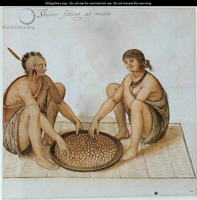 Indian Man and Woman Eating - John White
