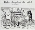 Cooking Fish, plate from A Brief and True Report of the New Found Land of Virginia by Thomas Harriot (1560-1621) pub. 1590 - John White